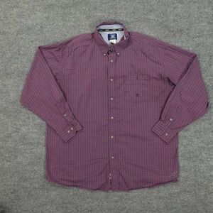 Wrangler 20X Shirt Mens XL Red Blue Plaid Button Down Long Sleeve Western Pocket